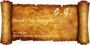 Osváth Gergő névjegykártya